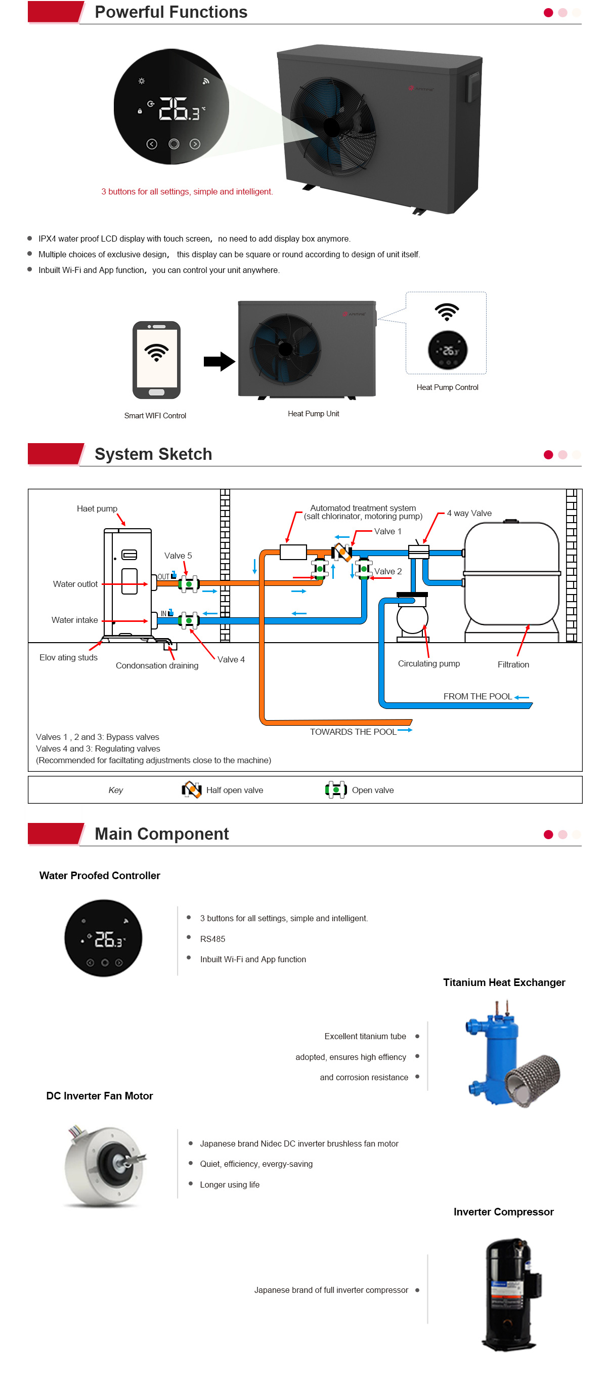 Taurus FI Series Swimming Pool Heat Pumps Powerful Functions